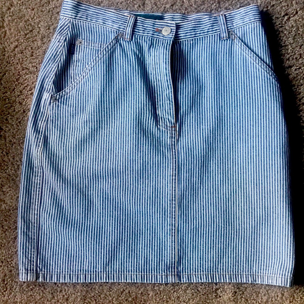 Lauren Jean Co. striped Denim Skirt